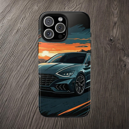 Hyundai Sonata-Sunset Drive-Dual Layer Ultra Tough Phone Case Printify by The Night Shift Automotive Apparel