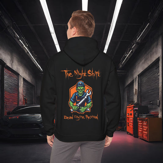 Zombie Dead Engine Revival-Ultra Soft, Premium Hoodie Black Printify by The Night Shift Automotive Apparel