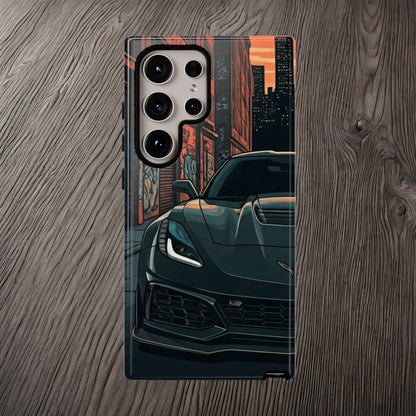 Chevy Corvette C7 Street Life-Dual Layer Ultra Tough Phone Case Samsung Galaxy S24 Ultra Glossy Printify by The Night Shift Automotive Apparel
