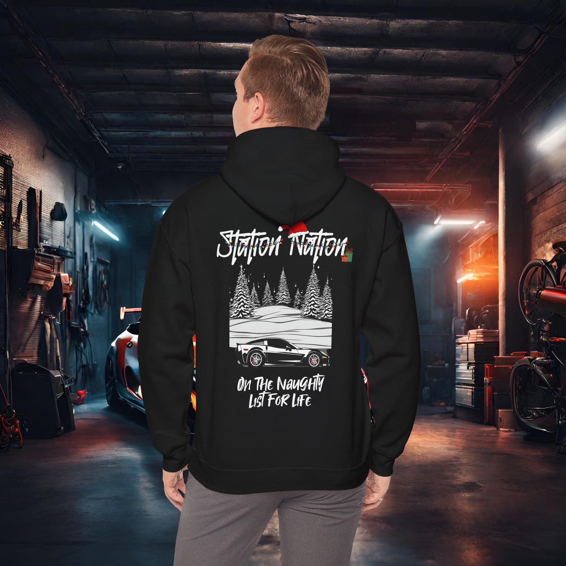 🎁 Christmas Limited Edition Station Nation-Ultra Soft, Premium Hoodie Black Printify by The Night Shift Automotive Apparel