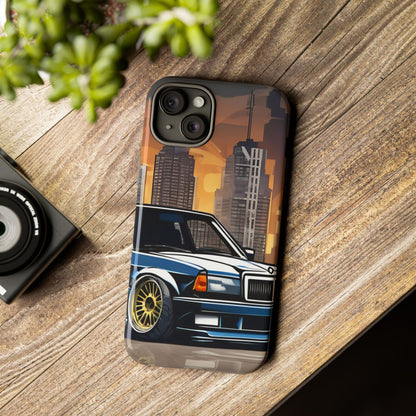 Mercedes Benz 190e Evo-Dual Layer Ultra Tough Phone Case iPhone 15 Plus Glossy Printify by The Night Shift Automotive Apparel