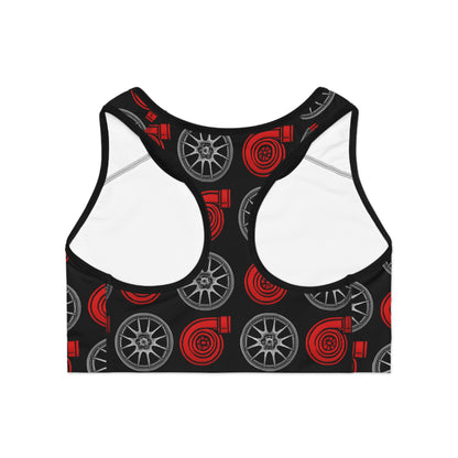 Women's Sports Bra Printify by The Night Shift Automotive Apparel