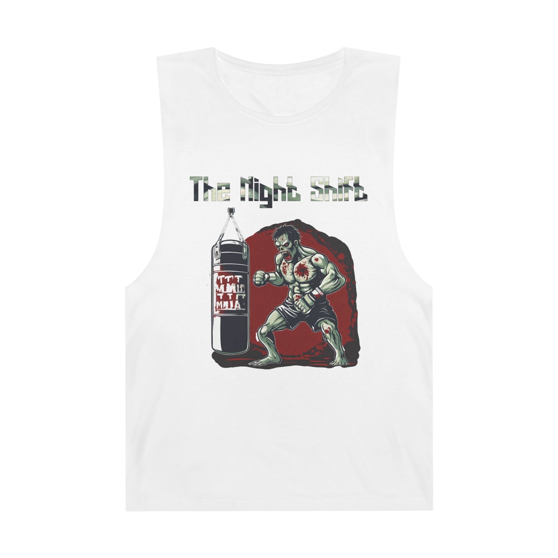 Zombie Fighting Champion - Premium Unisex Barnard Tank Top White Printify by The Night Shift Automotive Apparel