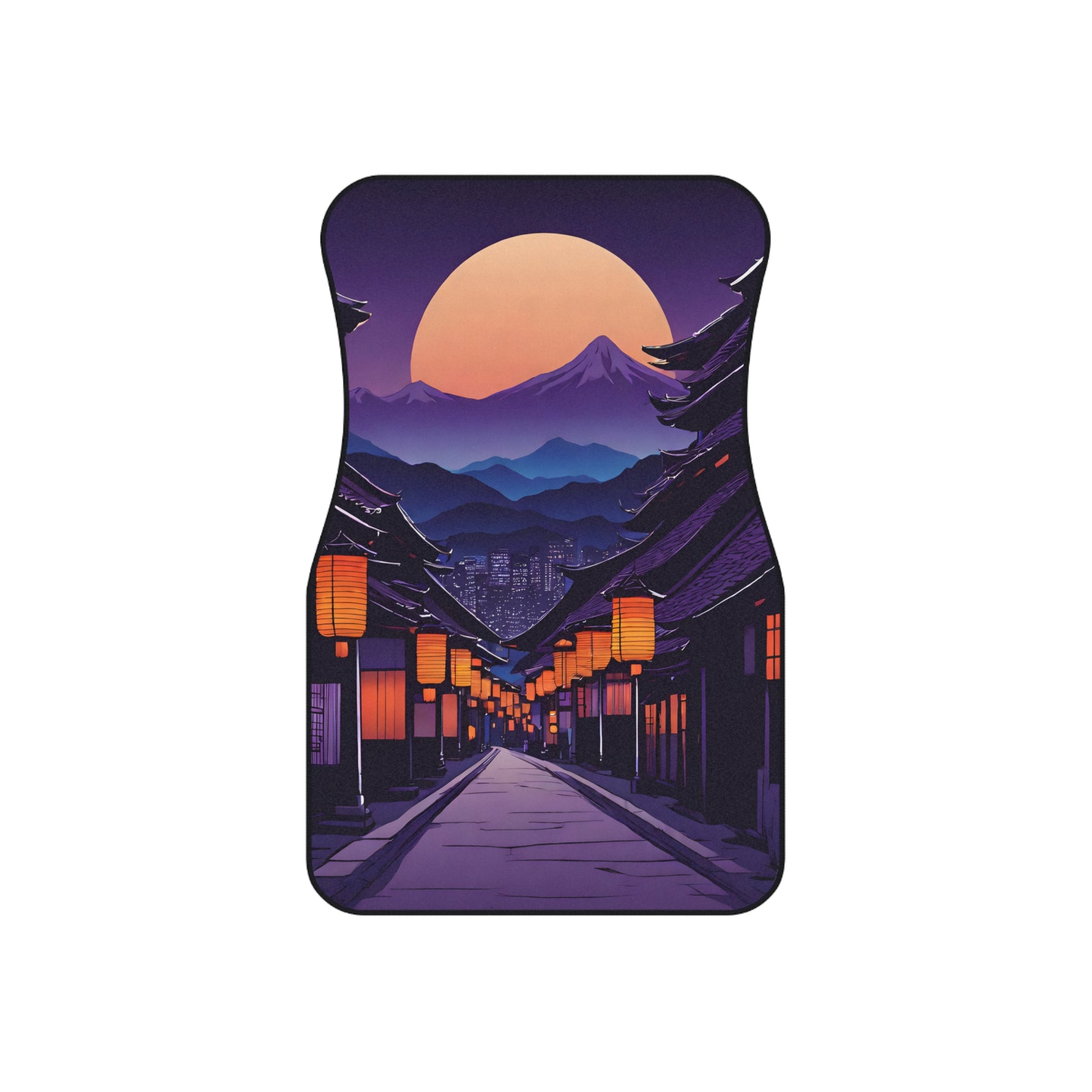 Lamplight Japanese Traditional Village-Premium, High Quality Car Floor Mats (Set of 2 Front Floor Mats) Printify by The Night Shift Automotive Apparel