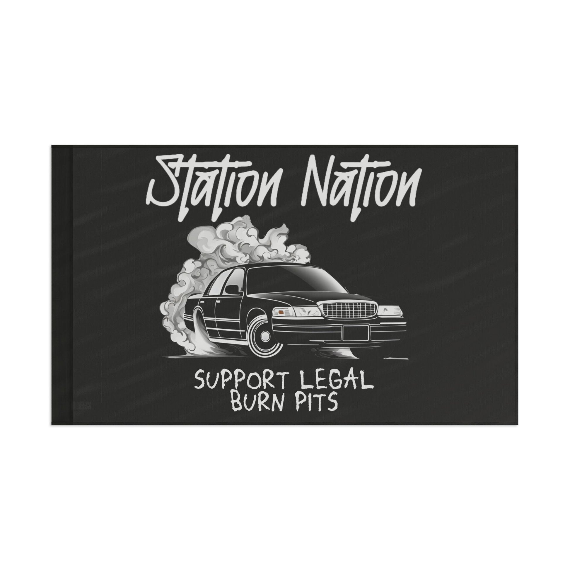 Station Nation-Support Legal Burn Pit Flags Printify by The Night Shift Automotive Apparel