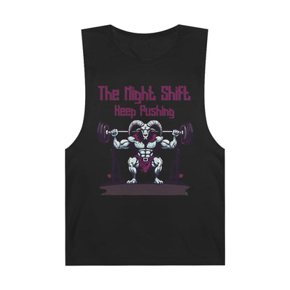 Keep Pushing - Ram Body Builder - Premium Unisex Barnard Tank Top Black Printify by The Night Shift Automotive Apparel