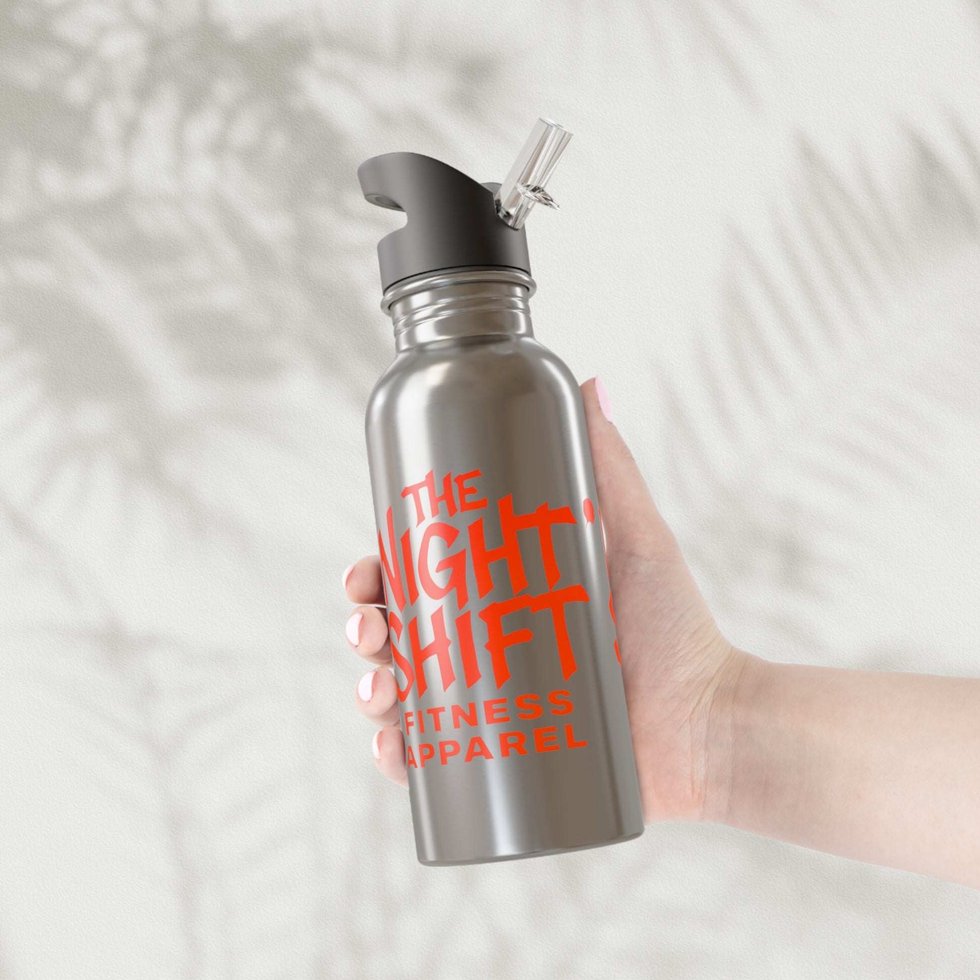 Stainless Steel Water Bottle With Straw, 20oz Printify by The Night Shift Automotive Apparel