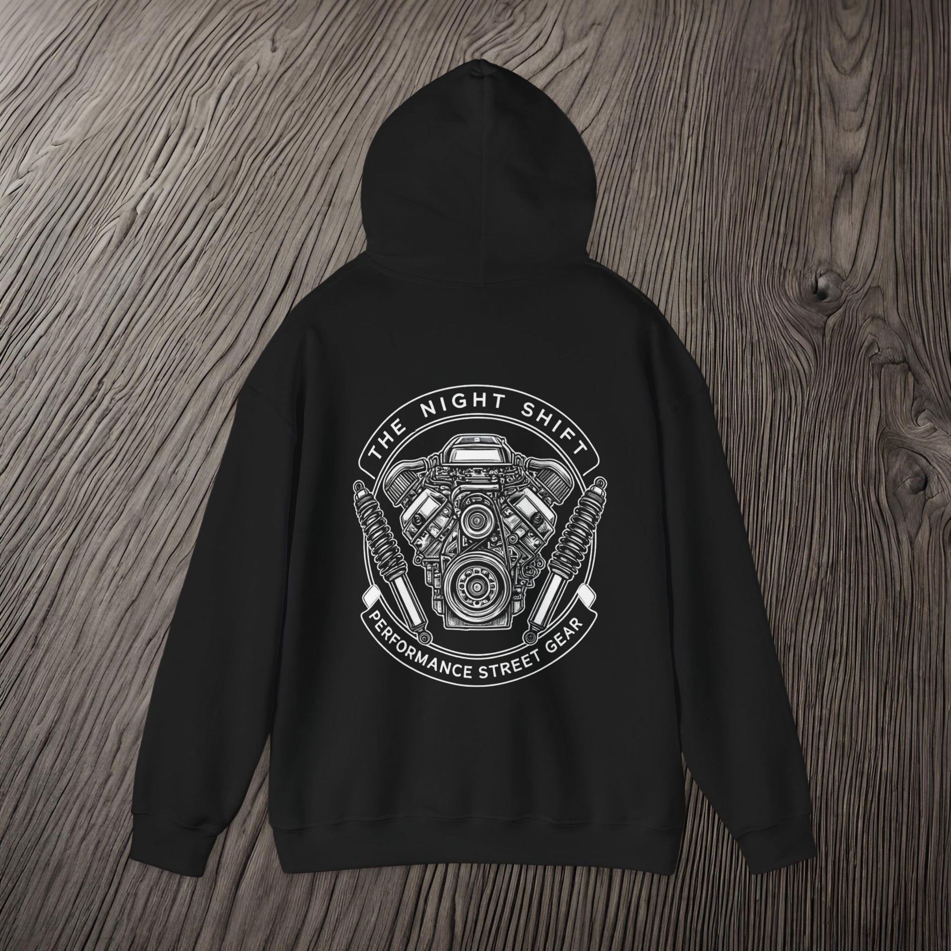 The Night Shift Performance Engine-Ultra Soft, Premium Hoodie Printify by The Night Shift Automotive Apparel
