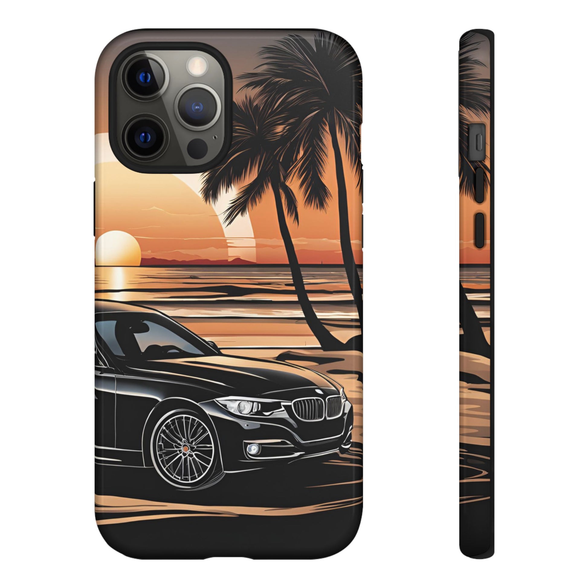 BMW Sunset On The Beach-Dual Layer Ultra Tough Phone Case iPhone 12 Pro Max Glossy Printify by The Night Shift Automotive Apparel