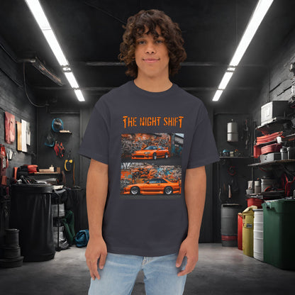 Nissan 240sx Graffiti-Premium, Ultra Soft Unisex Oversized Boxy Tee Dark Grey Printify by The Night Shift Automotive Apparel