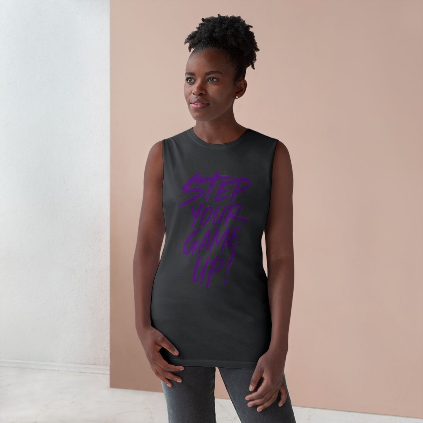 Step Your Game Up - Premium Unisex Barnard Tank Top Printify by The Night Shift Automotive Apparel