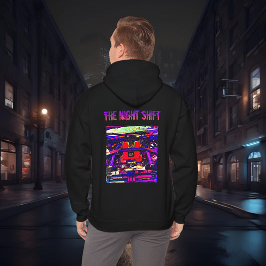 VQ37VHR Synthwave-Ultra Soft, Premium Hoodie Black Printify by The Night Shift Automotive Apparel