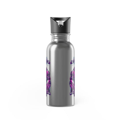 Stainless Steel Water Bottle With Straw, 20oz Printify by The Night Shift Automotive Apparel
