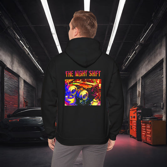 1JZ-GTE Twin Turbo Synthwave-Premium, Ultra Soft Unisex Hoodie Black Printify by The Night Shift Automotive Apparel