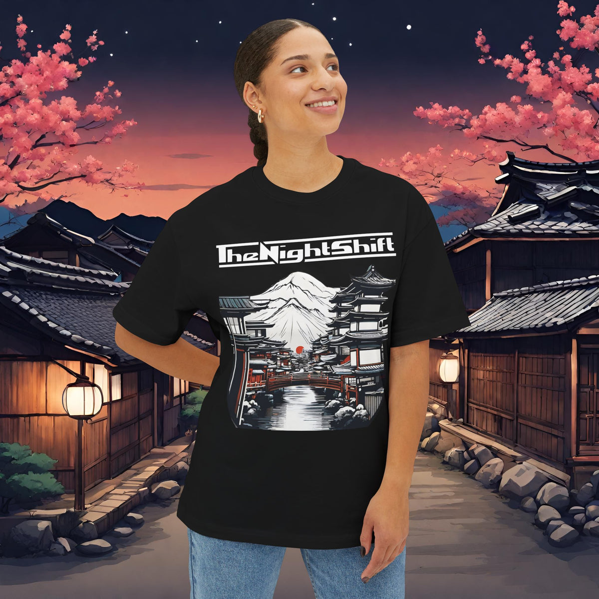 Mt Fuji-Premium, Ultra Soft Unisex Oversized Boxy Tee Printify by The Night Shift Automotive Apparel