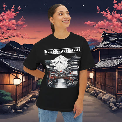 Mt Fuji-Premium, Ultra Soft Unisex Oversized Boxy Tee Printify by The Night Shift Automotive Apparel