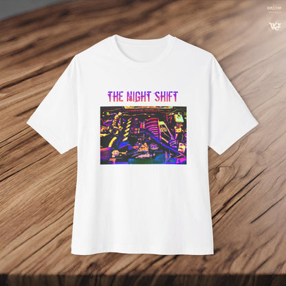 S50B32 Synthwave-Premium, Ultra Soft Unisex Oversized Boxy Tee Printify by The Night Shift Automotive Apparel