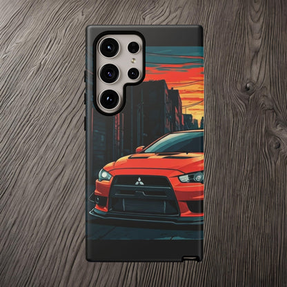 Mitsubishi Evo X Street Life-Dual Layer Ultra Tough Phone Case Samsung Galaxy S24 Ultra Matte Printify by The Night Shift Automotive Apparel
