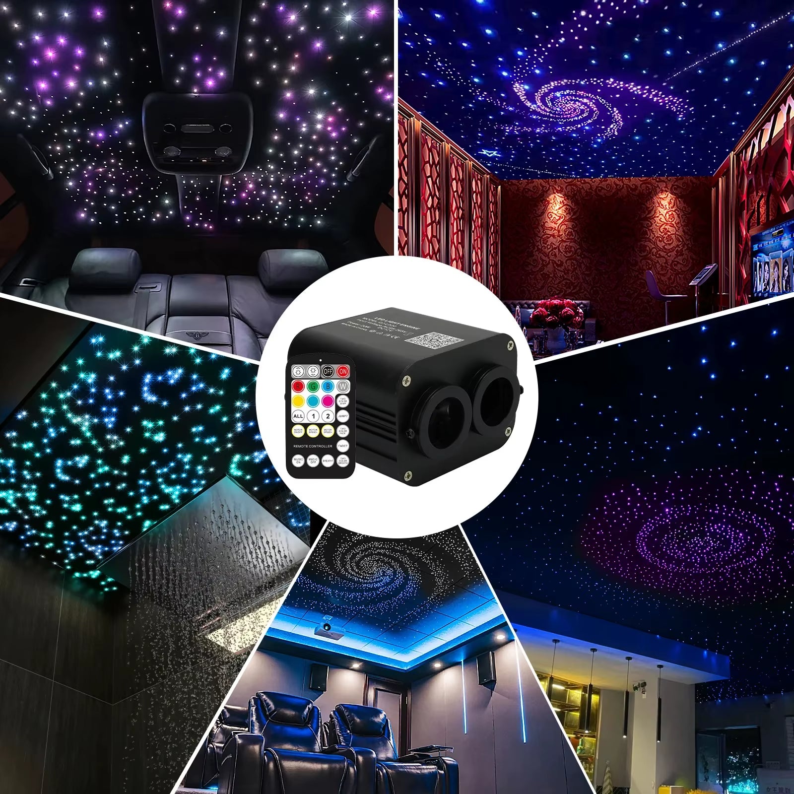 20W RGB Dual Output Starlight Headliner Kit With Music Control Smart App