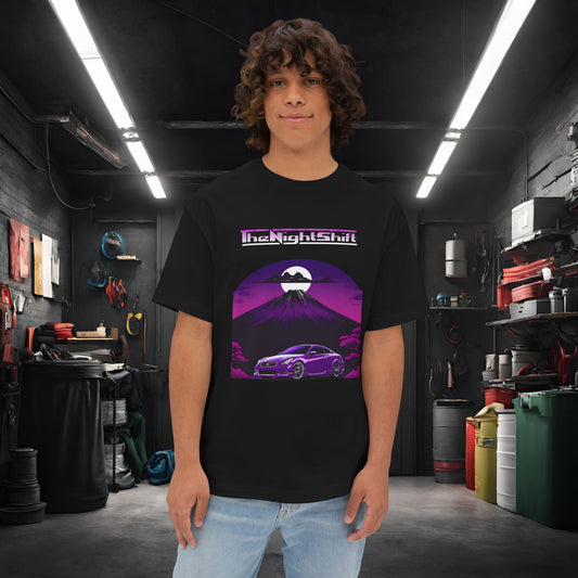 Infiniti G37 Coupe Mt Fuji-Premium, Ultra Soft, Unisex Oversized Boxy Tee Black Printify by The Night Shift Automotive Apparel
