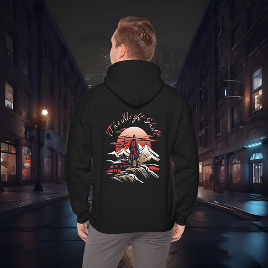Samurai-Ultra Soft, Premium Hoodie Black Printify by The Night Shift Automotive Apparel