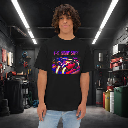EJ257 Synthwave-Premium, Ultra Soft Unisex Oversized Boxy Tee Black Printify by The Night Shift Automotive Apparel