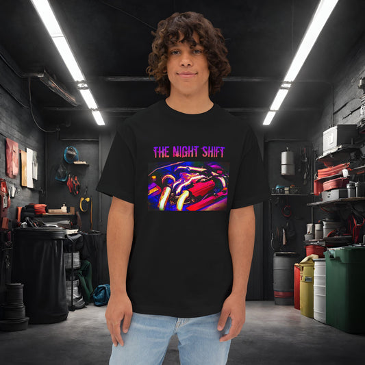 EJ257 Synthwave-Premium, Ultra Soft Unisex Oversized Boxy Tee Black Printify by The Night Shift Automotive Apparel