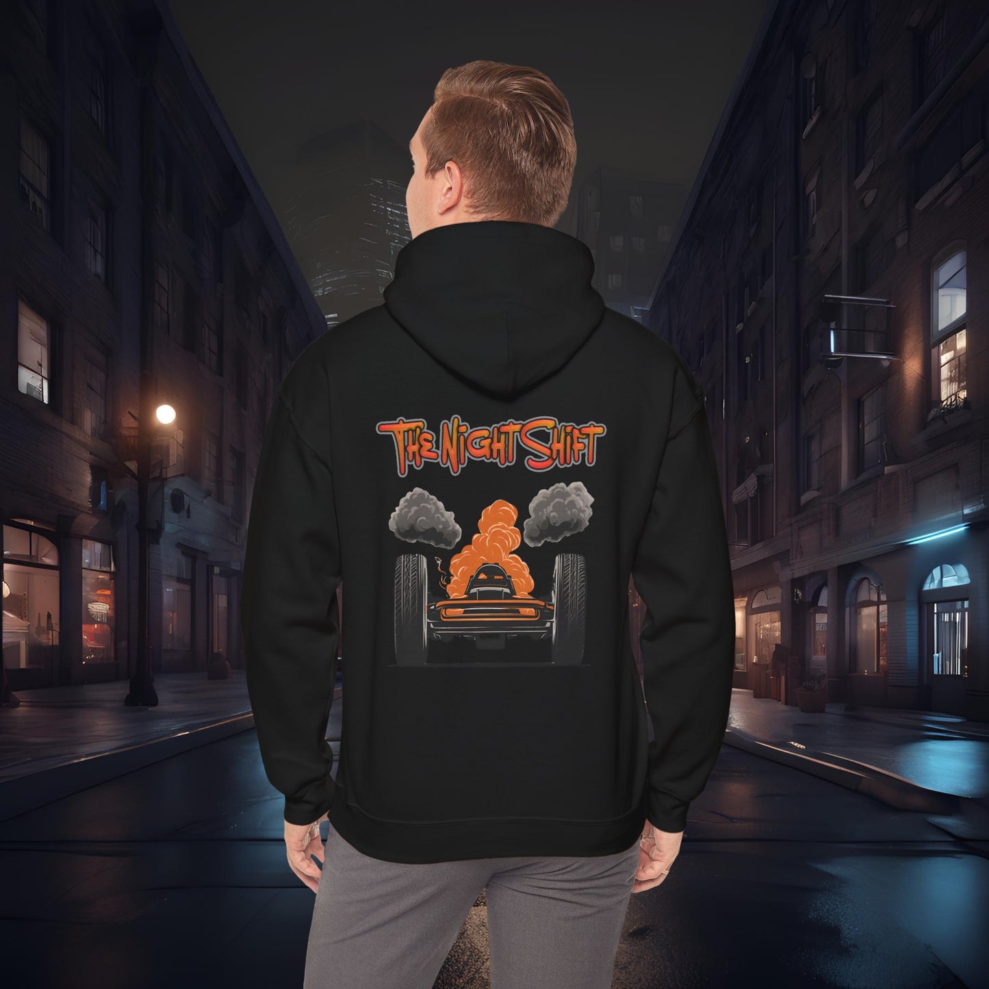 Big Tire-Ultra Soft, Premium Hoodie Black Printify by The Night Shift Automotive Apparel