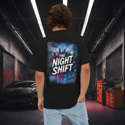 The Night Shift Essentials-Ultra Soft, Premium Unisex Oversized Boxy Tee Black Printify by The Night Shift Automotive Apparel