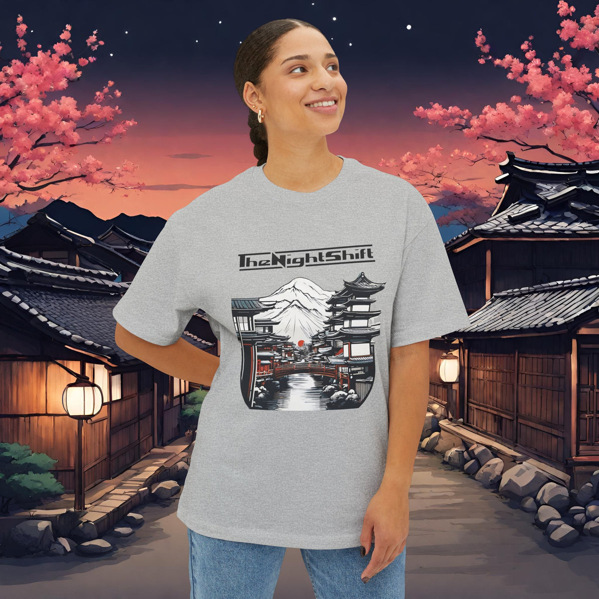 Mt Fuji-Premium, Ultra Soft Unisex Oversized Boxy Tee Printify by The Night Shift Automotive Apparel
