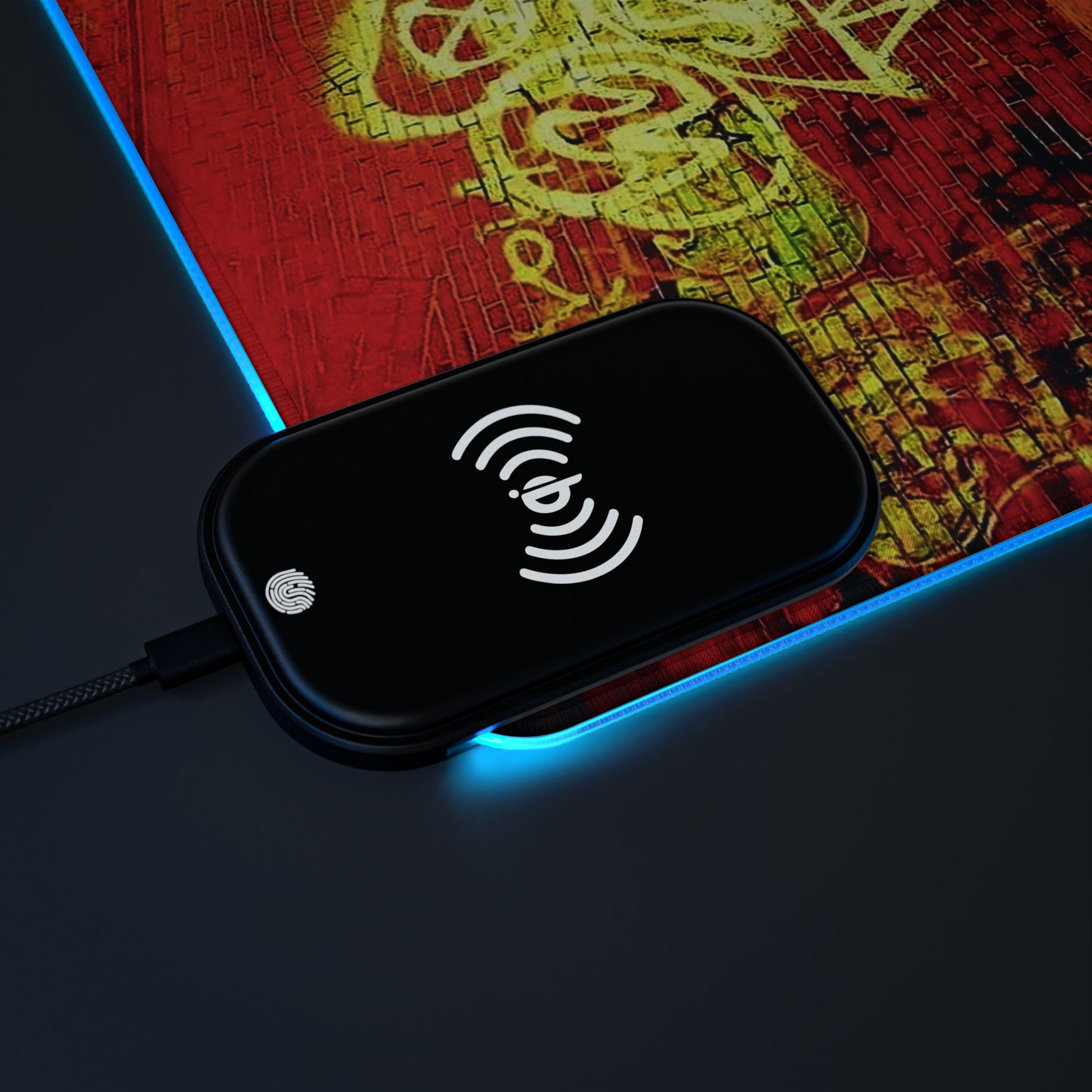 Sport Bike Street Life-LED Gaming Mouse Pad with Wireless Charging Printify by The Night Shift Automotive Apparel