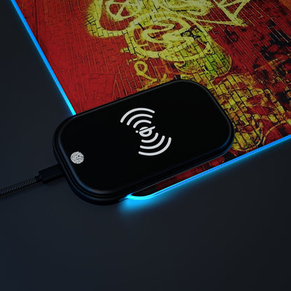 Sport Bike Street Life-LED Gaming Mouse Pad with Wireless Charging Printify by The Night Shift Automotive Apparel