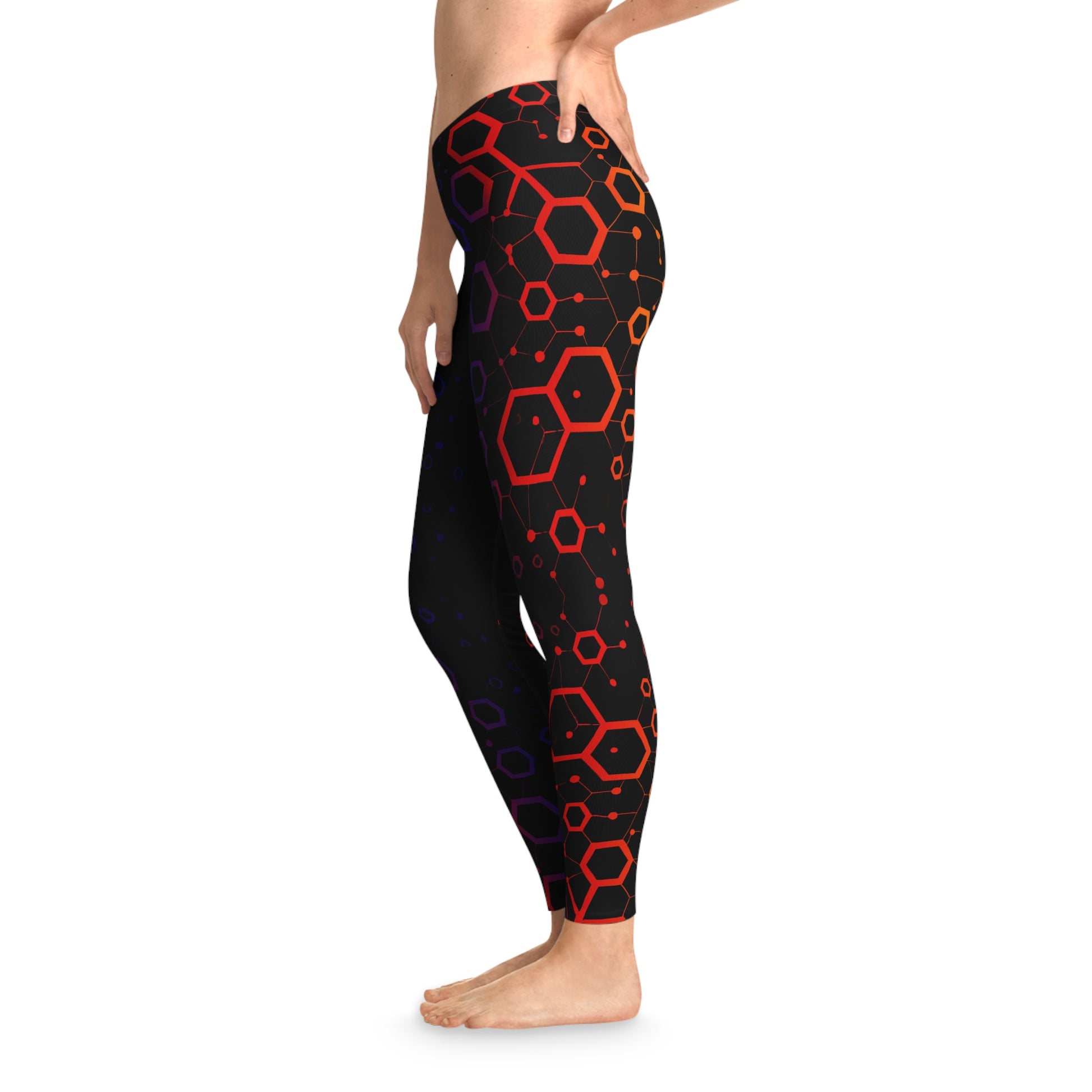 Stretchy Leggings Seam thread color automatically matched to design Printify by The Night Shift Automotive Apparel