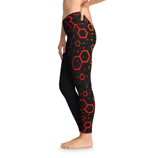 Stretchy Leggings Seam thread color automatically matched to design Printify by The Night Shift Automotive Apparel