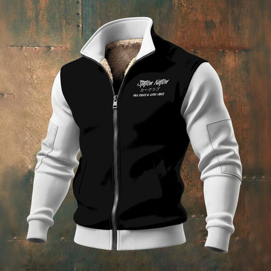 Station Nation - Men's Thick Knit Fleece Jacket Yoycol by The Night Shift Automotive Apparel