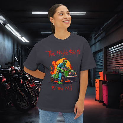 Zombie Road Kill-Premium, Ultra Soft Unisex Oversized Boxy Tee Printify by The Night Shift Automotive Apparel