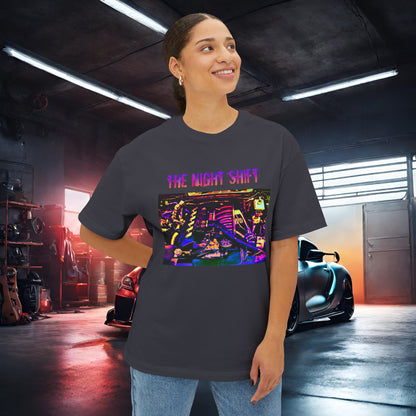 S50B32 Synthwave-Premium, Ultra Soft Unisex Oversized Boxy Tee Printify by The Night Shift Automotive Apparel