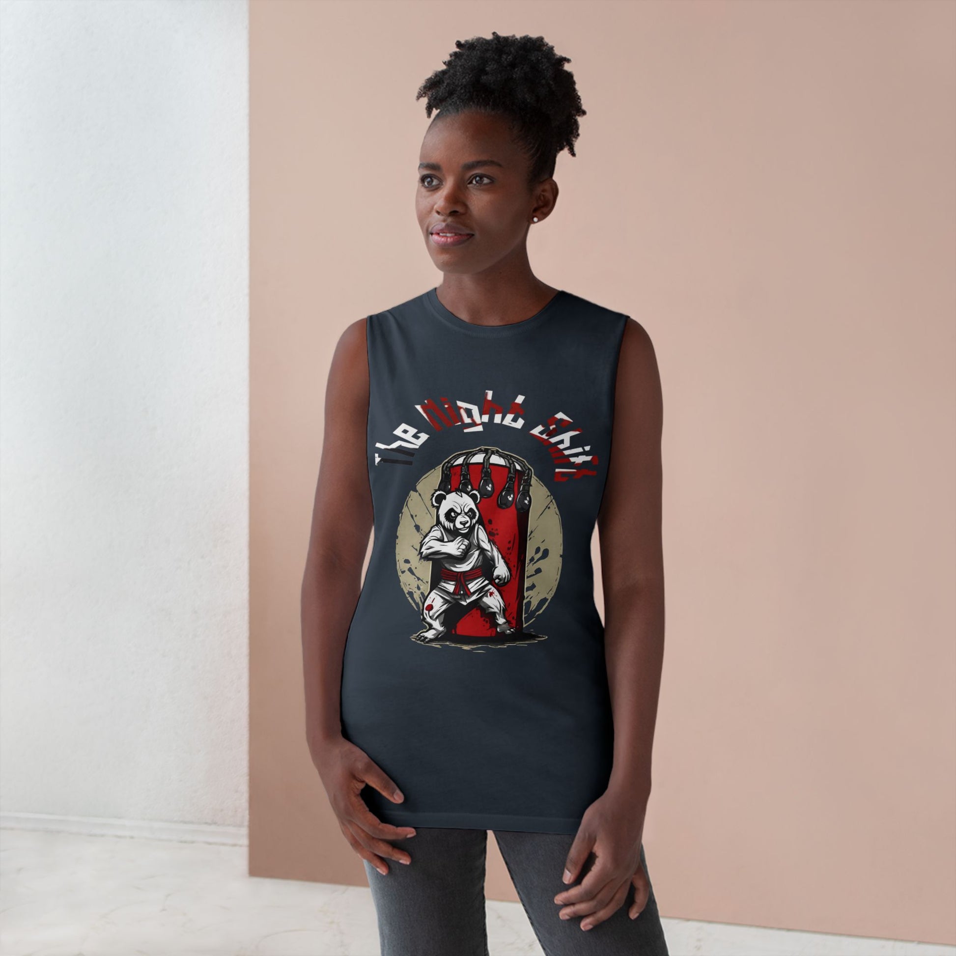 Karate Panda - Premium Unisex Barnard Tank Top Printify by The Night Shift Automotive Apparel