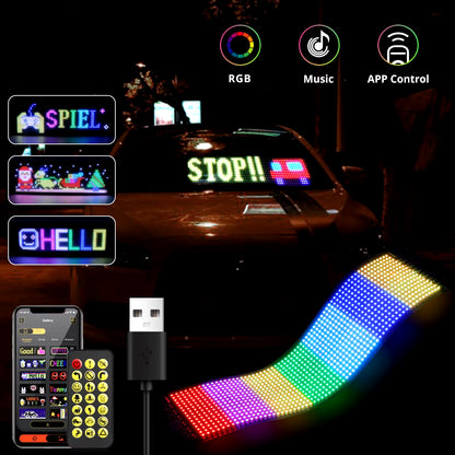 Customizable LED Bluetooth Stick On Matrix Pixel Panel The Night Shift Performance Street Gear by The Night Shift Automotive Apparel