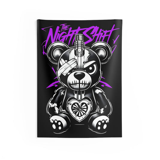 Tattered Teddy Indoor Wall Tapestries - Shop Banner 26" × 36" Printify by The Night Shift Automotive Apparel
