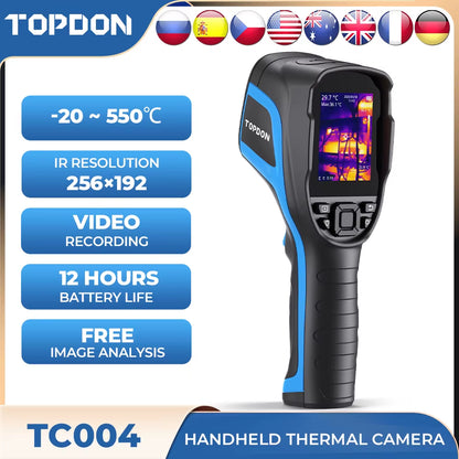 TOPDON TC004 Handheld Infrared Thermal Imaging Camera With Integrated PC Image Analysis-High Resolution Accuracy 256x192 TC004 Us Plug Topdon by The Night Shift Automotive Apparel