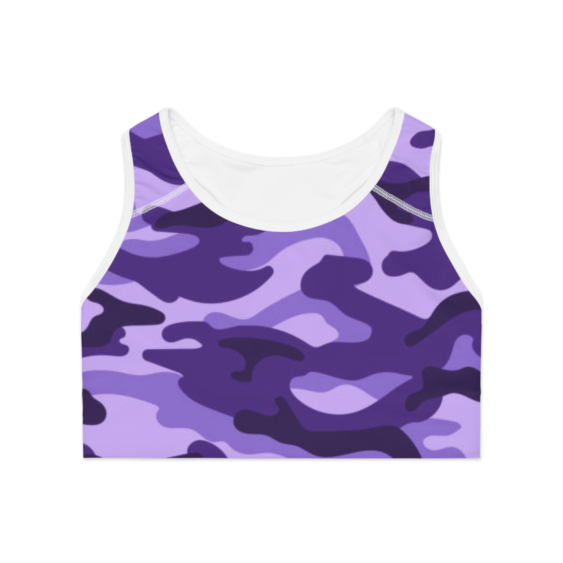 Women's Sports Bra White stitching Printify by The Night Shift Automotive Apparel