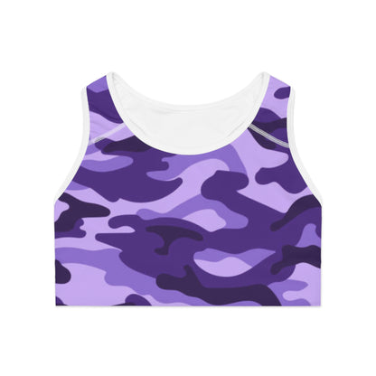 Women's Sports Bra White stitching Printify by The Night Shift Automotive Apparel