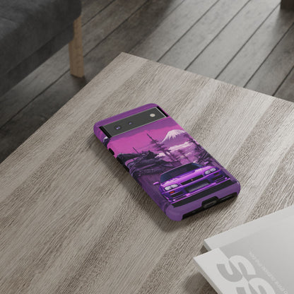 Nissan Skyline R34 Mt Fuji-Dual Layer Ultra Tough Phone Case Google Pixel 6 Glossy Printify by The Night Shift Automotive Apparel