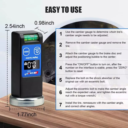 Digital Camber Alignment Check Tool -90°To+90°  with Horizontal Bubble Tube