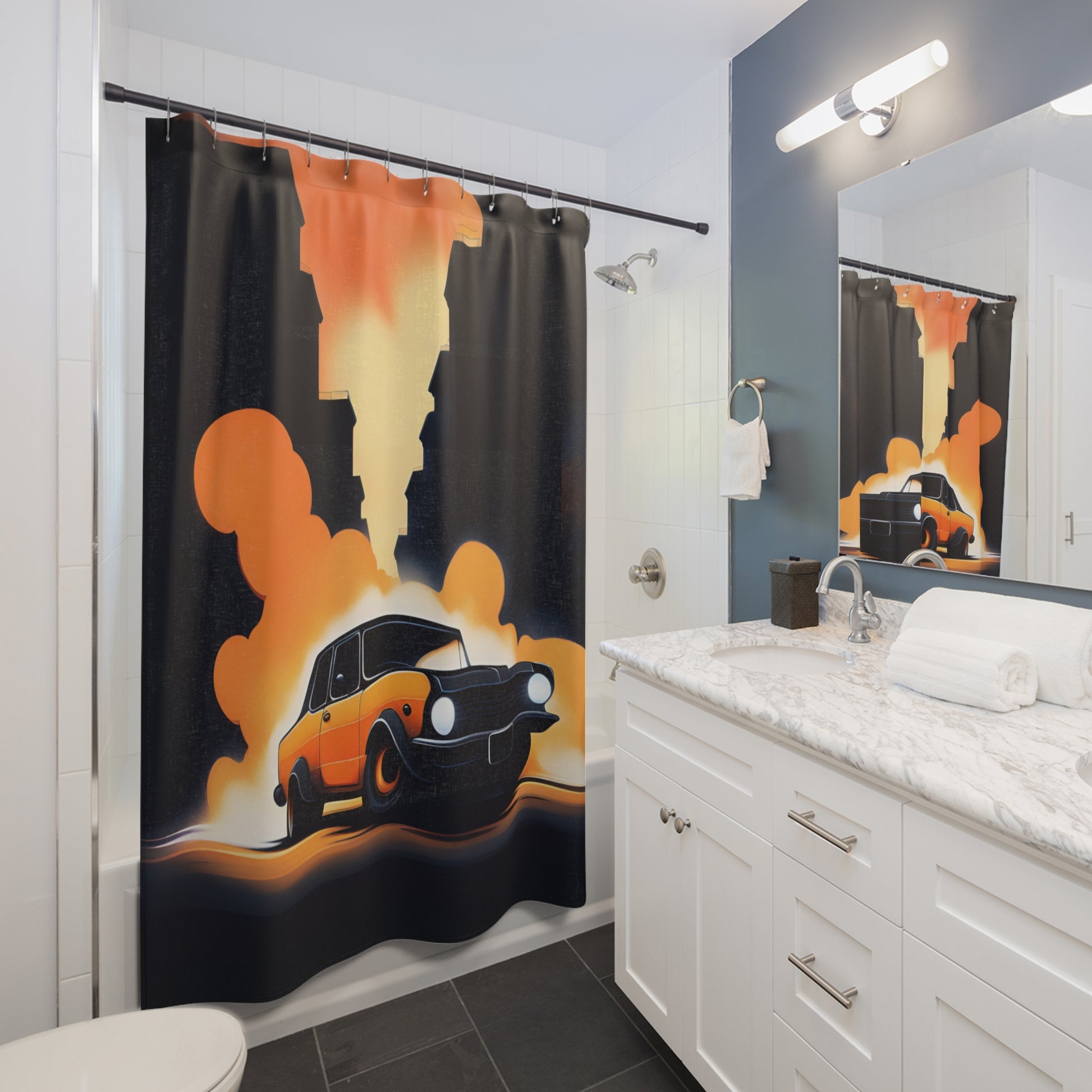Shower Curtains Printify by The Night Shift Automotive Apparel