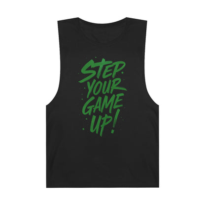 Step Your Game Up - Premium Unisex Barnard Tank Top Black Printify by The Night Shift Automotive Apparel