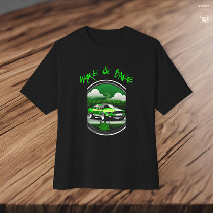 Wake And Bake-Premium, Ultra Soft Unisex Oversized Boxy Tee Printify by The Night Shift Automotive Apparel