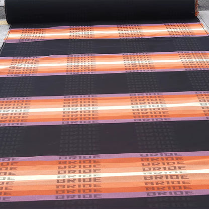 1Pcs JDM Style High Quality Hyper Bride Recaro Seats Fabric Racing Car Seat Cover Headliner Door Panel Cloth 100CM X160Cm Bride Orange The Night Shift Performance Street Gear by The Night Shift Automotive Apparel