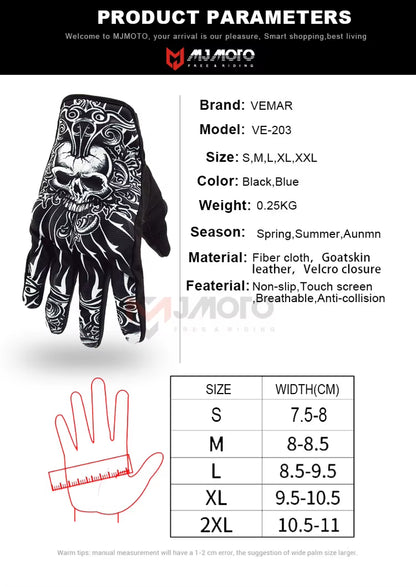 Vemar Motorcycle Riding Gloves Touchscreen Compatible